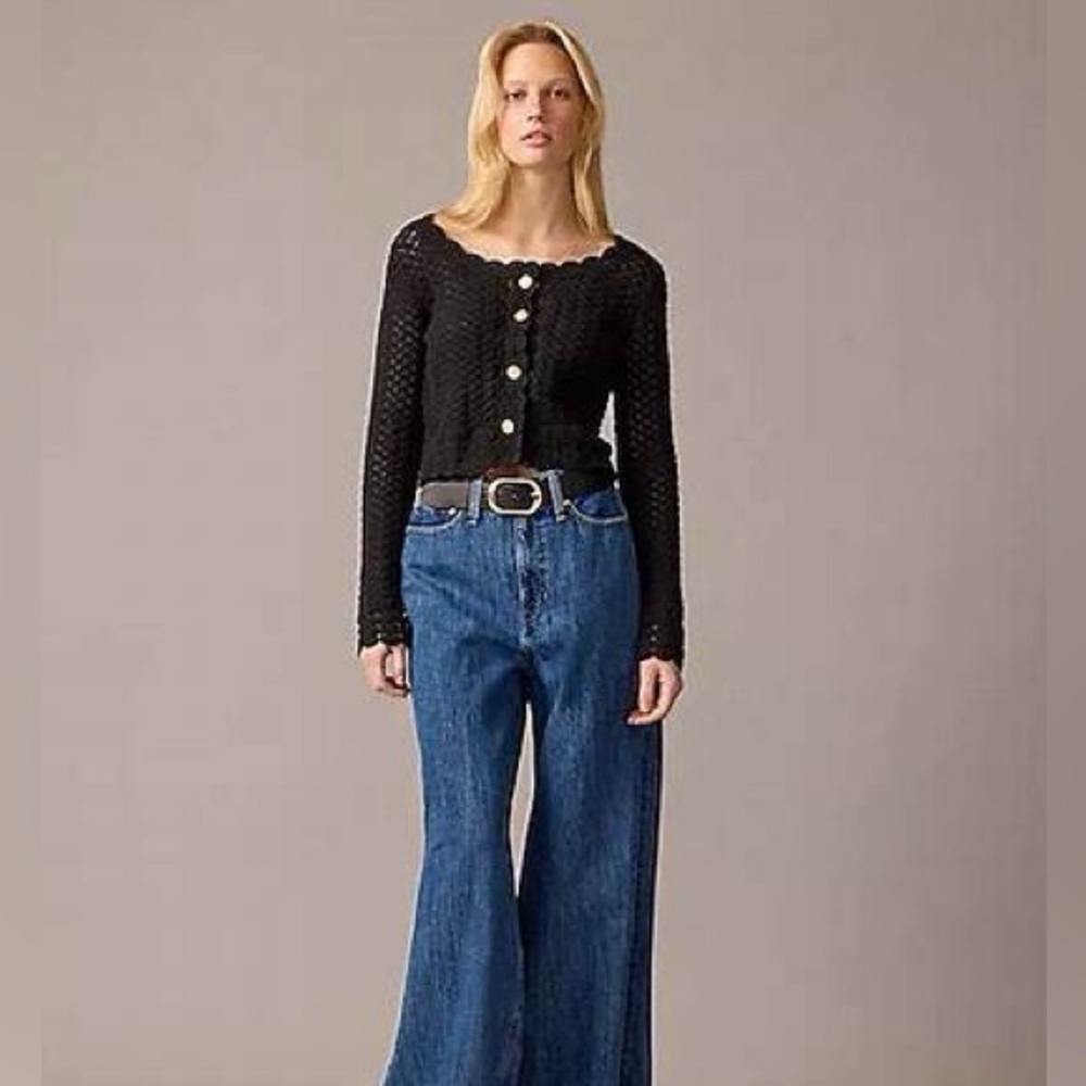 J.Crew Collection Crochet cropped cardigan sweater BS948 - Picture 3 of 12